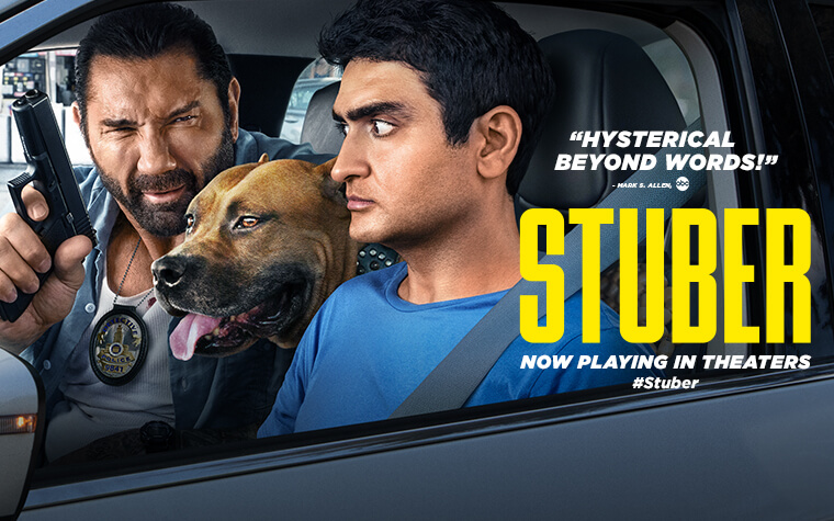 “Stuber” is a tired and bleak cop comedy.